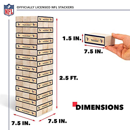 Wild Sports NFL Giant Stacking Wooden Blocks – Tumbling Tower Classic Family Game Stacks – Great Gift for Any Football Fan! - color: Houston Texans