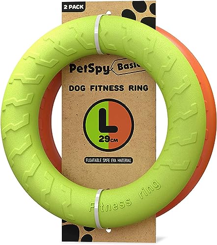 PetSpy Dog Ring Toy – Flying Ring for Outdoor Play, Floating Training & Fetch Toy for Throwing, Catching & Chewers – Durable EVA Flying Disc for Small, Medium & Large Dogs - size: Large, style: 2 Rings