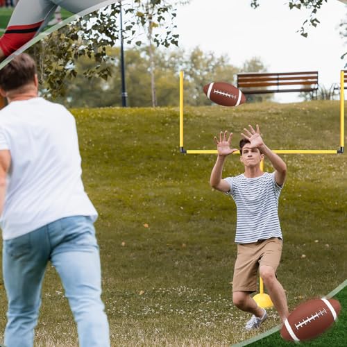 Realspring 2 Set Football Goal Post Yard Football Chairs Outdoor Games Outdoor Toss Goal Post Set for Backyard, Beach, Park, Tournaments, Sports Training