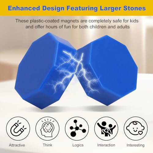 Upgraded Magnetic Chess Game with 40 Magnetic Stones & 2 Adjustable Ropes – Portable Strategy Game for Family Night, Travel, Party Toy STEM/Logic/Strategy Games for Kids & Adults, (Blue) - color: Blue