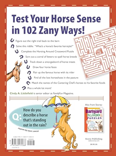 Horse Games & Puzzles: 102 Brainteasers, Word Games, Jokes & Riddles, Picture Puzzlers, Matches & Logic Tests for Horse-Loving Kids (Storey's Games & Puzzles)
