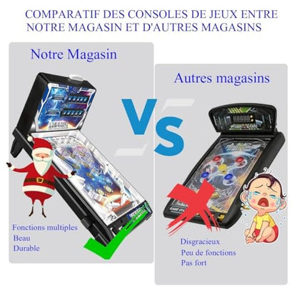 LED Pinball Machine for Adults Electronic Tabletop Pinball Toy with Light and Sound Effects for Kids and Family with Digital Counter and Arcade Game Sounds