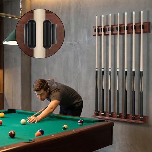 20Pcs Pool Cue Holder with Screws, Pool Cue Holder Clamps for Wall Mount Fishing Rod