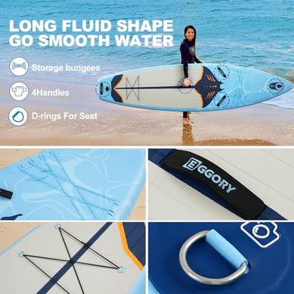 Inflatable Paddle Board,Stand Up Paddle Board Set, Extra Wide SUP Board with Removable Fin, Floating Paddle, Hand Pump, Waterproof Phone Pouch,Traveling Board - color: RY blue