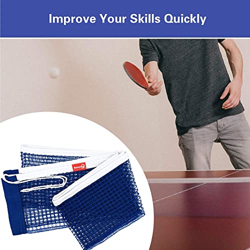 Sanung Table Tennis Net, C-X1B Portable Ping Pong Training Net Replacement for 60 inch Width Regulation Size Tables, Set of 2, Royal Blue