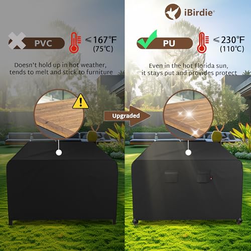 iBirdie Outdoor Patio Furniture Set Covers 84 x 56 inch fit 4 x 7 ft, 56, 54, 52 inch Wide, 84, 82, 80 inch Long Outside Dining Table and Chairs, Waterproof Weatherproof Cover, Heavy Duty 600D - size: 84 x 56 x 28 inch