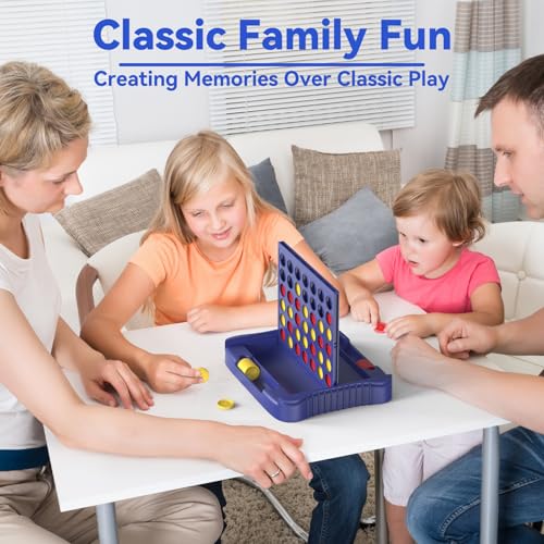 Pup Go 4 in a Row Game, Strategy Board Games for Kids 3-12, Connect & Win Four in a Line, Foldable Holiday Travel Essential, 2 Players for Family and Kids, Best Gifts for Boys and Girls (Blue) - color: Blue