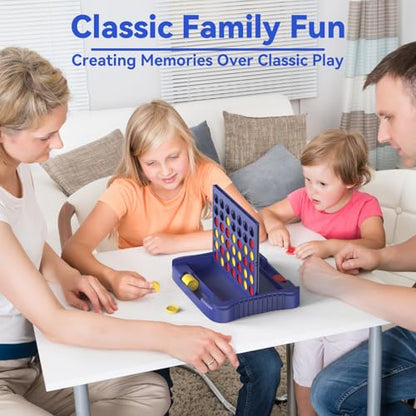 Pup Go 4 in a Row Game, Strategy Board Games for Kids 3-12, Connect & Win Four in a Line, Foldable Holiday Travel Essential, 2 Players for Family and Kids, Best Gifts for Boys and Girls (Blue) - color: Blue