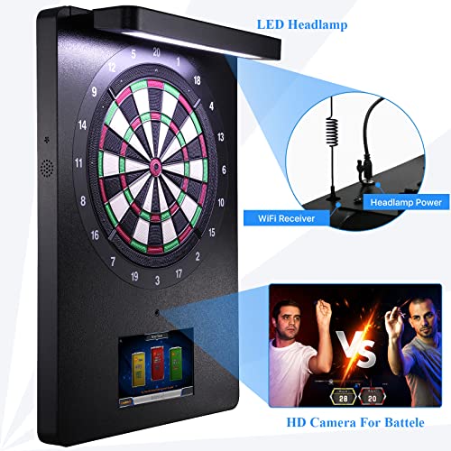 M2 Electronic Dart Machine Online Soft Tip Dartboard for Adults | 15.5"Highgrade Nylon Target,11.6"Touch Screen,Fast Automatic Scoring,17 Games,Network Battle Ranking，For Bar Man Cave