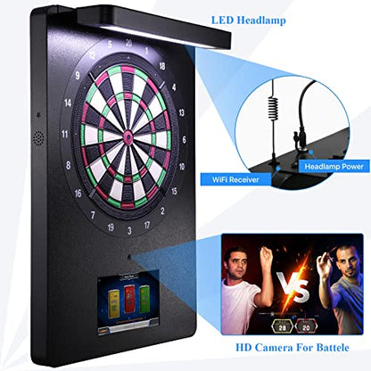 M2 Electronic Dart Machine Online Soft Tip Dartboard for Adults | 15.5"Highgrade Nylon Target,11.6"Touch Screen,Fast Automatic Scoring,17 Games,Network Battle Ranking，For Bar Man Cave