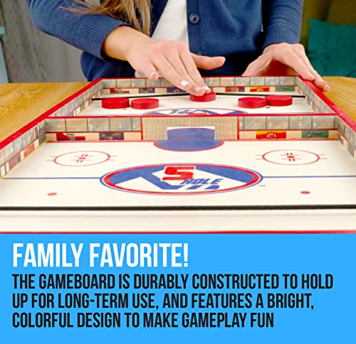Regal Games - Jumbo 22" Sling Puck - Fun, Fast Family-Friendly Finger Hockey Puck Game - Includes 1 Gameboard, 5 Red Pucks, 5 Black Pucks - Ideal for 2 Players Ages 6+