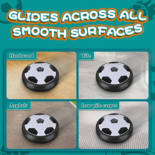 Set of 1 Light Up LED Soccer Ball Toys, Hover Toys for Boys Girls 4-7 8-12, Stocking Stuffers for Kids, for 3 4 5 6 7 8 9 10 11 12 Year Old Boys Girls - color: Black