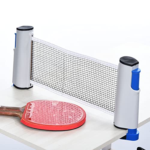 PATIKIL Retractable Ping Pong Net for Any Table Portable 6 Feet Table Tennis Net and Post Equipment Up to 2 inch for Family Game
