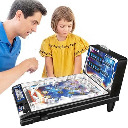 PHATM Retro Mini Tabletop Marble Game Electronic Pinball Game with Lights Sounds Desktop Marble Arcade Machine for Small Rooms or Apartments