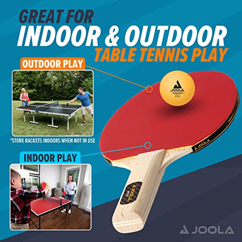 JOOLA Advanced Premium Ping Pong Paddles Set of 4 - Professional Table Tennis Paddles, 6 Advanced Training 3 Star Ping Pong Balls, and Carrying Case - Tournament Level - Indoor and Outdoor Compatible - size: One Size, style: 4 Player | Set