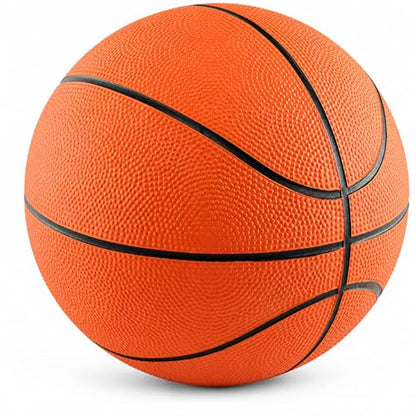 The Dreidel Company 7" Mini Rubber Basketball for Kids – Size 3 Youth Indoor Outdoor Basketball with Easy Grip Pebbled Texture for Mini Hoops, Toddlers and Beginner Ballers - size: 1-Pack