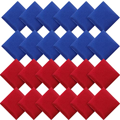Sotiff 24 Pcs Bean Bags Mini Nylon Cornhole Bean Bags for Kids Tossing Fun Sports Outdoor Family Games Carnival Toy Patriotic Small Beanbag Hand Toss Party Game Supplies for Kid Adult(Blue Red) - color: Blue, Red