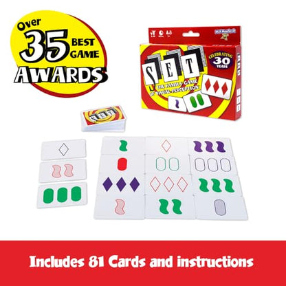 SET Enterprises SET - The Family Card Game of Visual Perception - Race to Find The Matches, For Ages 8+,81 Cards, Rules included
