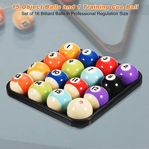 PATIKIL Billiard Balls Set, 2-1/4" Regulation Size Full 16 Professional Billiards Ball, Pool Table Balls for Replacement