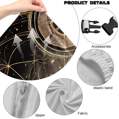 Butterfly Mushroom Print Computer & Gaming Chair Slipcover Moon Star Print Gaming Chair Covers Slipcovers 4Pcs with Armrest Cover Universal Fit Office Desk & Racing Computer Gamer Chairs - color: Multi - Butterfly Mushroom Moon Star