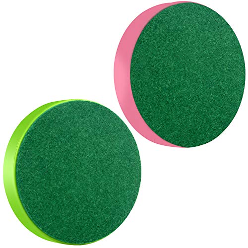 ONE250 Air Hockey Pushers and Red Air Hockey Pucks, Goal Handles Paddles Replacement Accessories for Game Tables (4 Striker, 4 Puck Pack) - color: Pink & Green