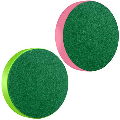 ONE250 Air Hockey Pushers and Red Air Hockey Pucks, Goal Handles Paddles Replacement Accessories for Game Tables (4 Striker, 4 Puck Pack) - color: Pink & Green