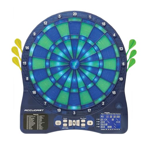 Accudart Light FX 2000 Electronic Dartboard with Vibrant LED Light Displays - Scoring Up to 4 Players - Includes 6 Soft Tip Darts