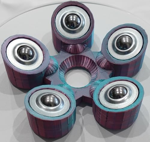 Bowling Ball Spinner - color: Teal and Coral Pink