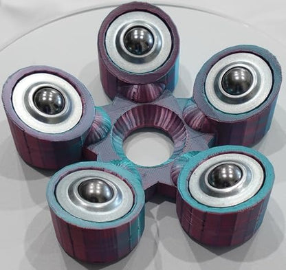 Bowling Ball Spinner - color: Teal and Coral Pink