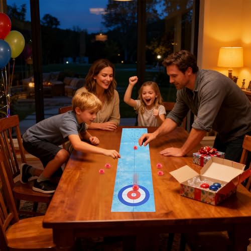 Tabletop Bowling Game - Miniature Bowling Pins and Ball, Stable Smooth, Engaging Competitive Setup, Easy Assembly | Apartment Or Classroom Scenario Encouraging Friends and Family to Play Toget - color: Puck