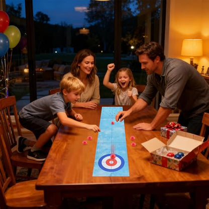 Tabletop Bowling Game - Miniature Bowling Pins and Ball, Stable Smooth, Engaging Competitive Setup, Easy Assembly | Apartment Or Classroom Scenario Encouraging Friends and Family to Play Toget - color: Puck