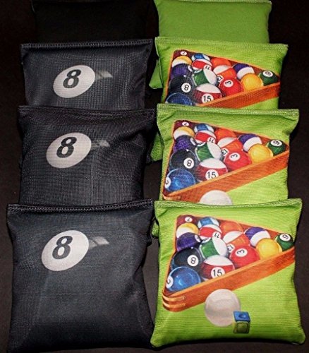 Custom Pool Table Balls with 8 Ball Set of 8 Regulation Cornhole Bean Bags B110 B2