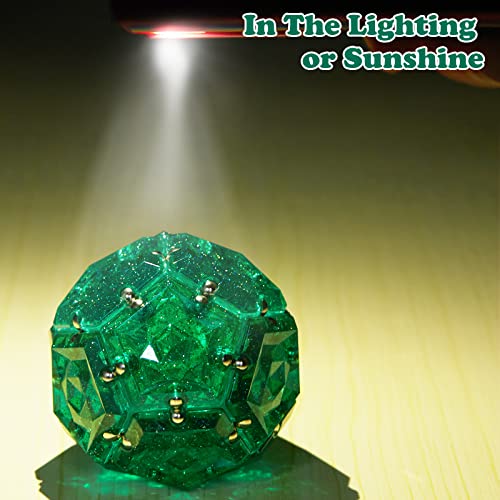 Magnetic Fidget Sphere Magnets Balls - Crystal Green Holographic Glitter - Magnet Fidgets Toy - 12 Piece Set - Creativity Beyond Imagination, Inspirational, Recreational, Desk Toys for Adults - color: Crystal Green Holographic Glitter