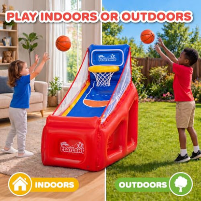 NSG Playland Inflatable Outdoor Toys, Backyard Party Carnival Game for Kids & Family, Basketball Hoop, Arcade Toss Game