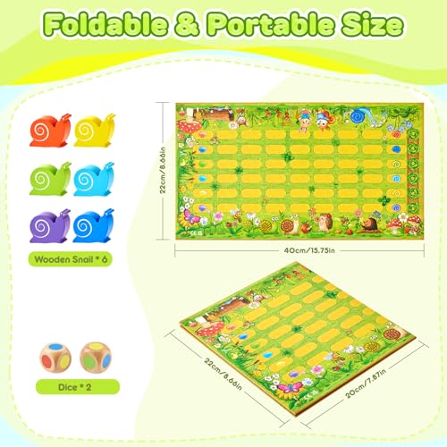 Snail's Pace Race Game, Classic Board Game, Family Game for 2-6 Players, Montessori Toys for 3 4 5 6 Year Olds, Fine Motor Skills Toy, Gifts for Boys Girls 3+ Year Old