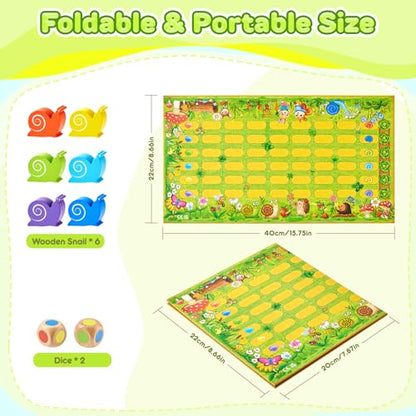 Snail's Pace Race Game, Classic Board Game, Family Game for 2-6 Players, Montessori Toys for 3 4 5 6 Year Olds, Fine Motor Skills Toy, Gifts for Boys Girls 3+ Year Old