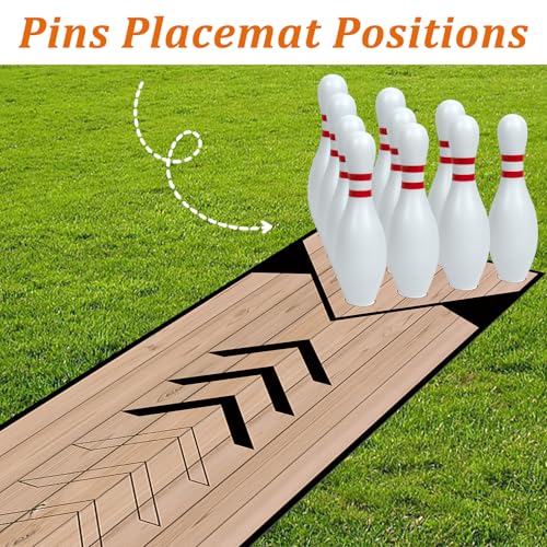 Mini Bowling Set, Home Bowling Ball Set, Indoor & Outdoor Bowling Alley Set with Lane, Bowling Pins & Ball Set, Full Bowling Alley Set for Family & Friends