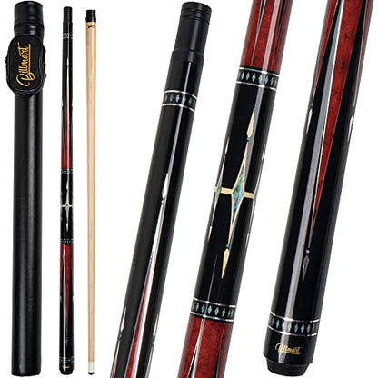 Billmart Pool Cue Stick, Low Deflection Shaft Billiard Cue Sticks with Hard Case, Pool Table Sticks Queue, 19-21 oz Pool Que - color: Red, size: 19 oz