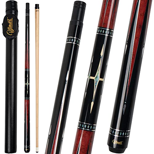 Billmart Pool Cue Stick, Low Deflection Shaft Billiard Cue Sticks with Hard Case, Pool Table Sticks Queue, 19-21 oz Pool Que - color: Red, size: 21 oz