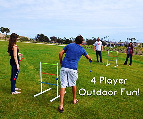 GoSports Portable Ladder Toss Game Set For Family and Friends - Durable Steel Construction and Easy Setup for Adults and Family - Backyard Toss Game for Family Party, Cookouts & Beach Fun