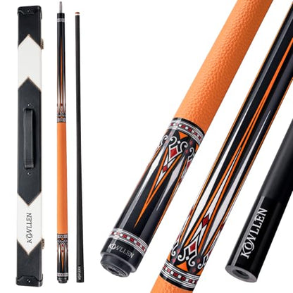 KONLLEN Carbon Fiber Pool Cue 2.0, 58-inch Low Deflection Billiard Stick for Adults with 12.5mm Tip and Pro Taper - color: 010 AK-15YF 2.0-yellow
