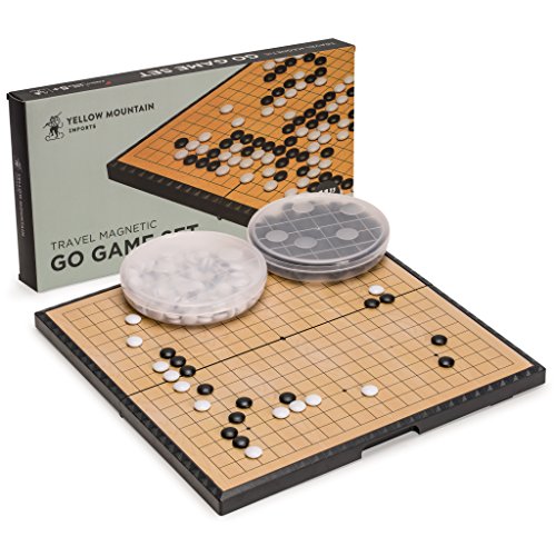 Yellow Mountain Imports Magnetic Go Game Set with Single Convex Magnetic Plastic Stones and Go Board, 11-inch - size: 11 x 0.6 inches