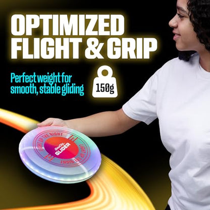 GlowCity Glow in The Dark Soccer Ball + Glider LED Flying Disc, Light Up, Durable, Multi-Color, Perfect for Evenings and Night Time, Great Gift for All Ages Teens