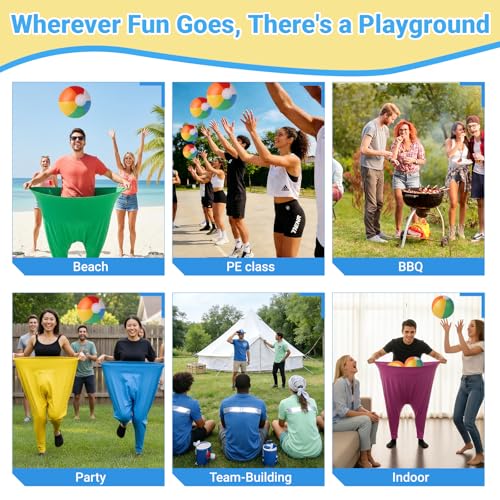 Granny Pants Yard Game Sets,4Pcs Granny Pants Equipped with 20 Bouncy Balls and 2 Pump,Outdoor Games for Adults and Family,Granny Pants Game for Garden Party and Field Day.