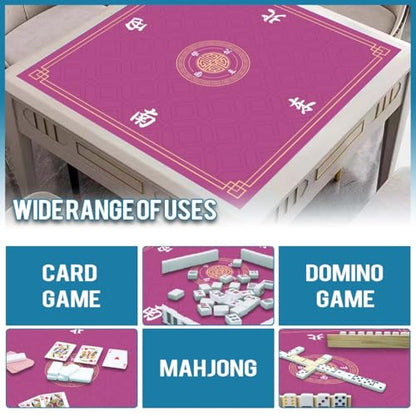 Mahjong Mat, Non-Slip Noise Reducing Game Mat, 31.5 Inch Mahjong Table Mat,Mahjong Mat with Cloth Bag and Carton Storage,Suitable for Mahjong, Dominoes, Solitaire and Other Games. (Pink) - color: Pink