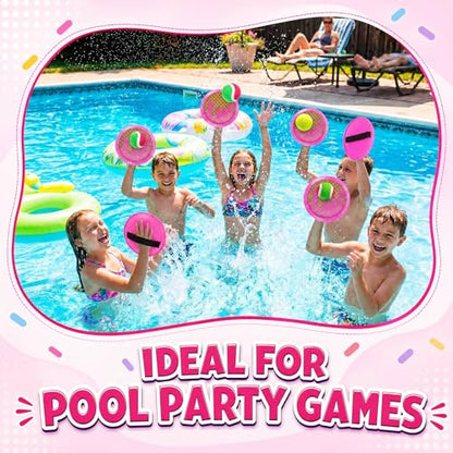 Arrowbash Toss and Catch Ball Game for Kids, 12 Paddles and 6 Sticky Balls, Toddler Baseball Glove & Catch Ball Toys Beach Outdoor Toys Birthday Gift Set for Ages 5 6 7 8-12(12 Pcs,Ice Cream) - style: Ice Cream