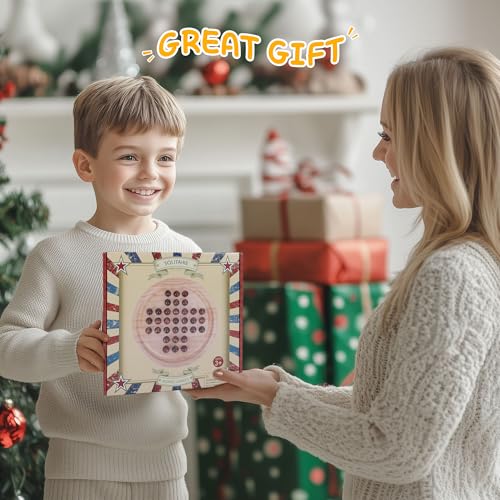 Gothink Solid Wood Solitaire Game, Classic Handcrafted 9'' Wooden Solitaire Board, 33 Smooth Wooden Balls, Single Strategic Mind Game for Kids and Adults - style: Solitaire Game