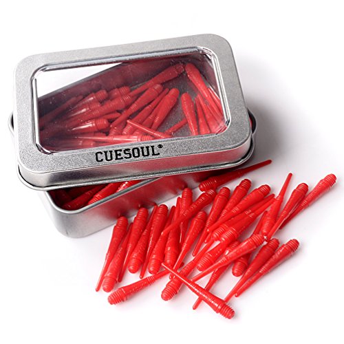 CUESOUL 100 Pieces Soft Tip Points for Soft Tip Darts - color: Red