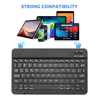 Amazon Fire HD 10/11/8 Wireless Keyboard,Universal Slim Portable Bluetooth Keyboard Compatible with Amazon Fire HD 10/11/8 with Built in Rechargeable Battery (10 Inch Black) - color: 10 Inch Black