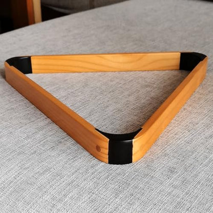 Keenso Billiard Ball Triangle Rack,Billiard Ball Triangle Rack Black 57.2MM Pine British Fancy 9 Ball Pool Ball Rack Yellow